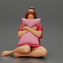 beautiful girl scared sitting and holding a pillow while watching a horror movie on TV - Only-Games