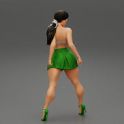 Sexy Woman with Beautiful Body Wearing Mini Skirt and Bra - Only-Games