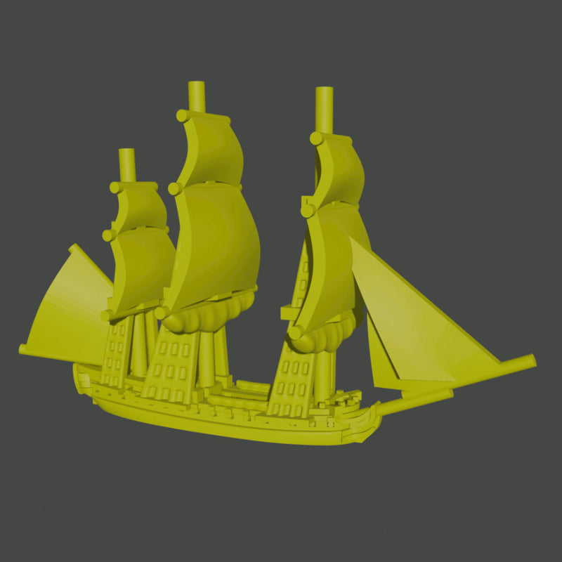 1/2400 Famous Napoleonic Ship Set (7 models) + Blender Customiser Files