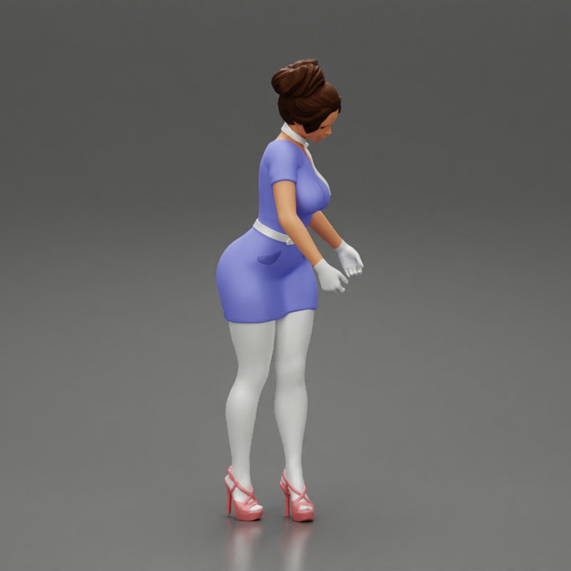 2 Models - flight attendant serving drinks to passengers on board - Only-Games