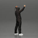 man in a hoodie supporting and holding a scarf - Only-Games