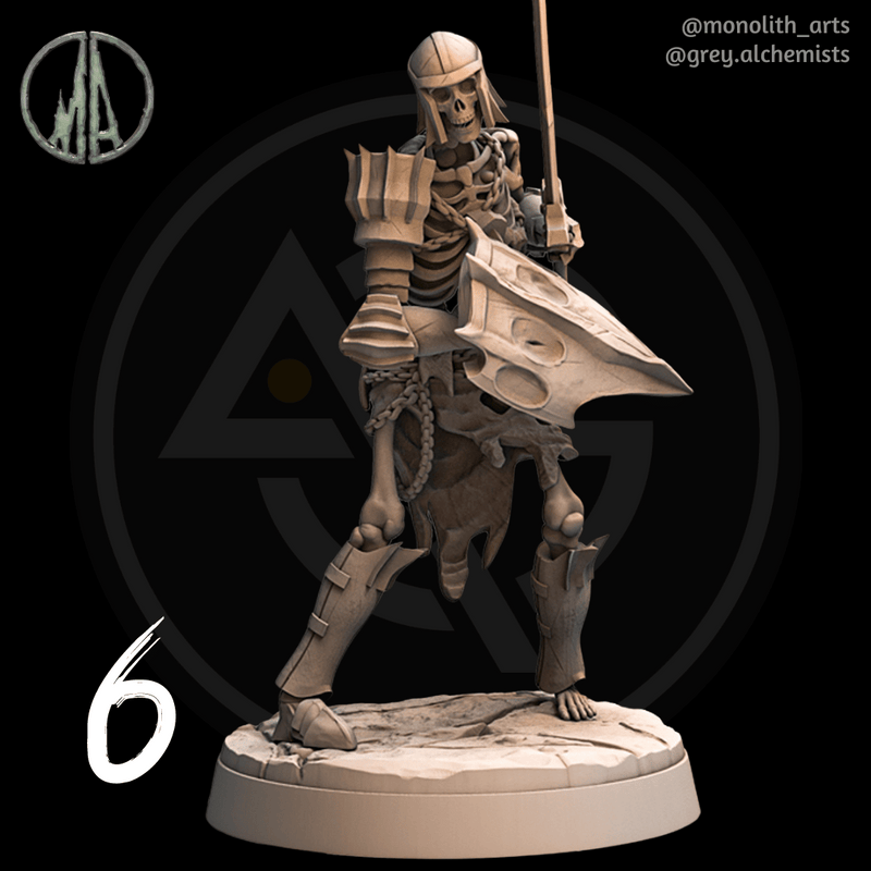 Skeleton Warriors - 11 Poses - Fantasy Resin Miniatures in 32mm - DnD Monsters