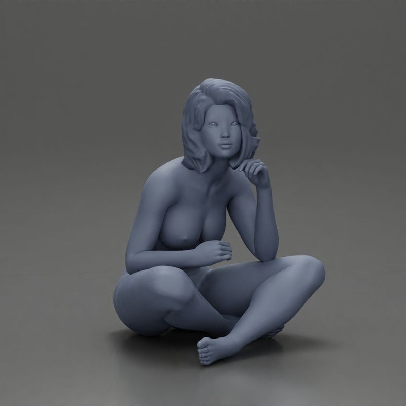 Naked Girl Sitting thinking