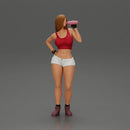 woman enjoying a drink, stylish and confident pose - Only-Games