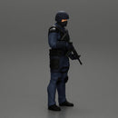 police officer stand guard next to cocaine bags holding a gun - Only-Games