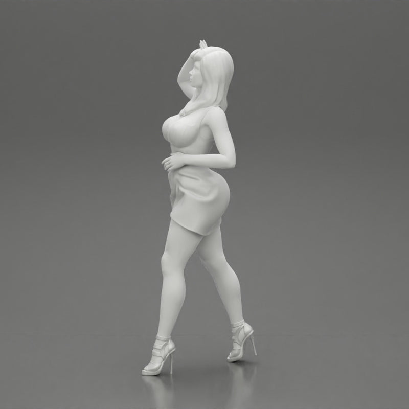 Sexy Woman walking In High Heels And Short Dress - Only-Games
