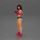 black woman in boxing gloves with curly hair ready to finish off her opponent - Only-Games