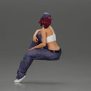 lowrider girl in cap While Resting One Arm on Her Knee Seated - Only-Games