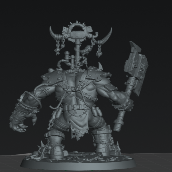 Big SkrapperBoss - Sci-Fi Orc Warlord Miniature | Scrap-Tech| Original Wargaming 40mm and 50mm base