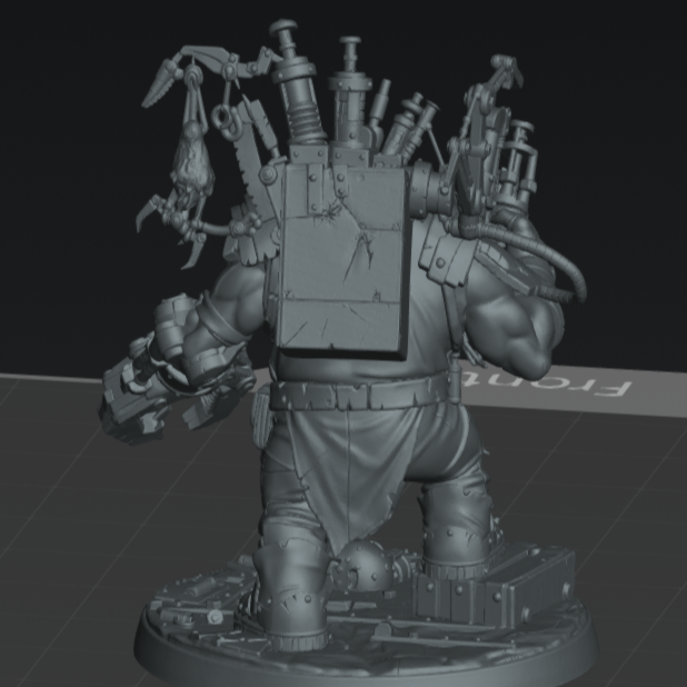 Skrapp Painmenda- Sci-Fi Orc Warlord Miniature | Scrap Pain | Original Wargaming 32mm base