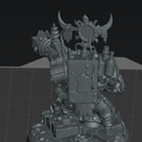 Boss Skrapper Mekkanic Supa Blaster - Sci-Fi Orc Warlord Miniature | Scrap-Tech| Original Wargaming 40mm base