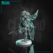 (0262) Female fairy warrior paladin cleric with a complete armor and sword - Only-Games