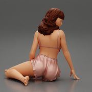 Sexy Woman Girl Sitting in night short - Only-Games