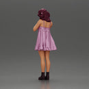 Shy Woman in Purple Dress Strikes a Sweet Pose - Only-Games