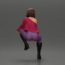 lowrider girl sitting on a car, wearing boots and a stylish shirt - Only-Games