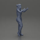 Smiling girl in overalls showing a thumbs up with both hands - Only-Games