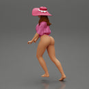 Sexy Woman Riding Electric Scooter on the beach Wearing onepice and hat - Only-Games