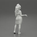 woman explaining pose wearing dress and boot - Only-Games