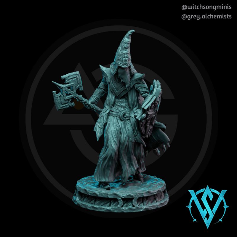 The Faceless Apostle, Cultist, Acolyte (4) - Fantasy Humanoid Fighter with Axe and Shield - Resin Miniature in 32mm - DnD Monsters - Only-Games