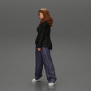 gangster homies lowrider girl posing in long open shirt with long hair - Only-Games