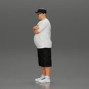 Fat Gangster in cap and sunglasses folding one's arms - Only-Games
