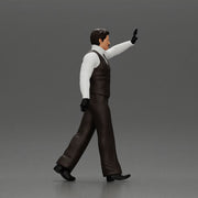 man in suit raising hand up walking - Only-Games