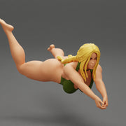 Beach Volleyball Girl in Bikini Returns a Ball in a Jump - Only-Games