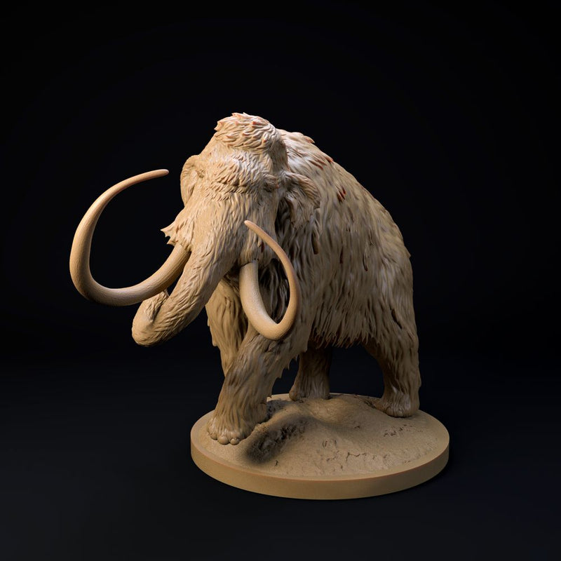 Wooly Mammoth walking 32mm scale - prehistoric animal companion - Only-Games