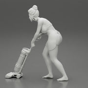 housewife makes home cleaning with a vacuum cleaner - Only-Games