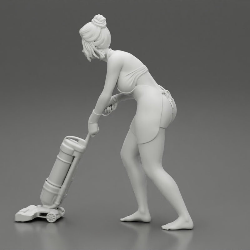housewife makes home cleaning with a vacuum cleaner - Only-Games