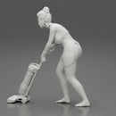 housewife makes home cleaning with a vacuum cleaner - Only-Games