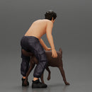 gangster homie in shorts with his dog on the street - Only-Games