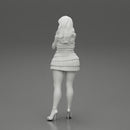 Beautiful woman with long hair standing and posing in fashion summer dress - Only-Games