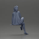 Elegant Woman in Pink Dress Relaxing with Graceful Pose - Only-Games