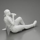 Tired woman mechanic in suit and backwards cap sitting and drinking water during from bottle - Only-Games