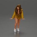 Stylish Woman in long shirt Striking a Dynamic Pose - Only-Games