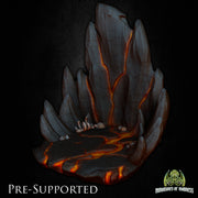Hell Scenery [PRE-SUPPORTED] Devil Fire Lava Ground Diorama - Only-Games