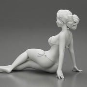 Sexy Woman Girl Sitting in Bikini on Beach - Only-Games