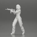 Armed girl going to shoot a gun in a bra with short hair - Only-Games