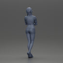 sexy girl in mini shirt and shorts standing and contemplating - Only-Games