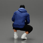 gangster sitting in hat and open jacket and short - Only-Games