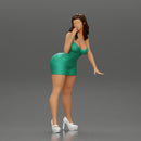 Sexy girl in Mini Dress Leaning on the Car - Only-Games