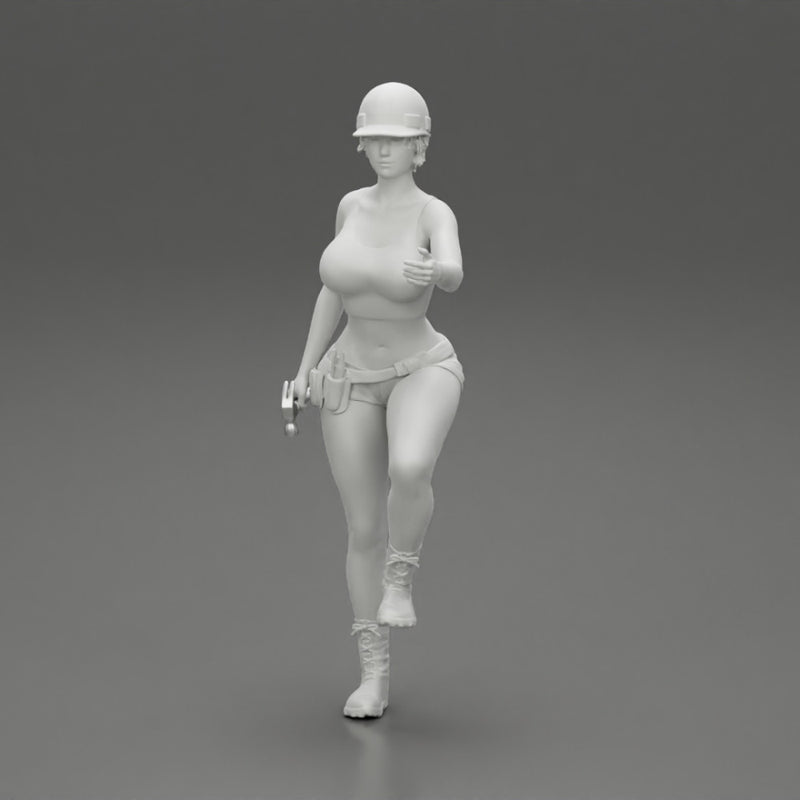 Young girl in helmet mechanic climbing - Only-Games
