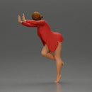 woman in an open long shirt and bikini, leaning with her hands against the wall - Only-Games