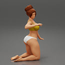 Sexy woman In Bikini Sitting On Her knees - Only-Games