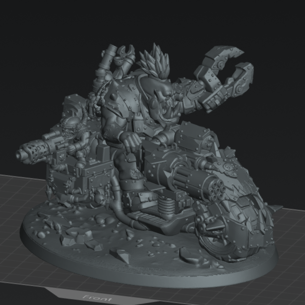 Skrappdakka Wazbike – Sci-Fi Orc Warlord Miniature | Scrap-Tech Tabletop Commander | Original Wargaming Model 120 x 92mm base