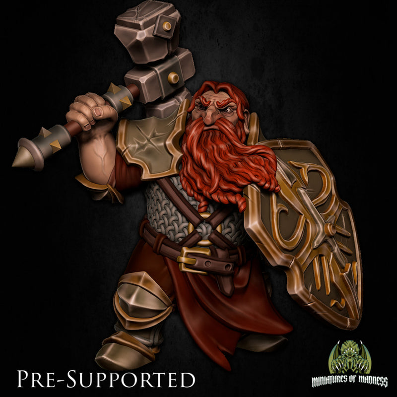 Dolgurn Bloodcoat  [PRE-SUPPORTED] Knight Dwarf Warrior Fighter - Only-Games