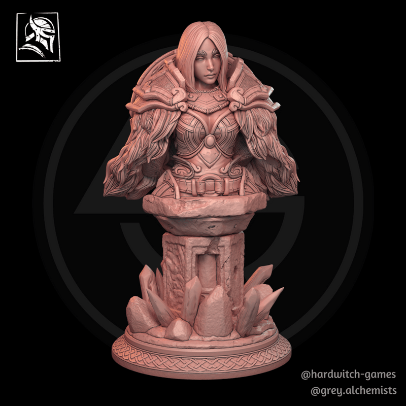 Feira Thurd the Human Barbaric Warrior with Shield - Bust  - Fantasy Resin Miniature in 75mm - DnD