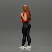 Beautiful woman with long hair in a bodysuit with an open vest - Only-Games
