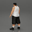 Big strong gangster homie in cap turned backwards and tank shirt standing - Only-Games